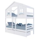 Ver imagem 2 de Beliche Casinha Dos Sonhos com 02 Gavetas Madeira Maciça Branco Housin