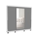 Ver imagem 2 de Guarda-roupa Casal Madrid 3 Portas 4 Gavetas com Espelho Cinza/branco - Politorno