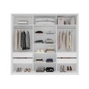 Ver imagem 3 de Guarda-roupa Casal Madrid 3 Portas 4 Gavetas com Espelho Cinza/branco - Politorno