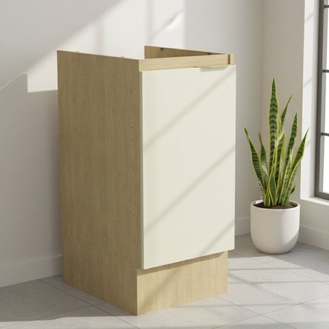 Balcão com Rodapé 1 Porta e 1 Prateleira 40cm Nanda TM4219 Nature/Arenas