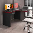 Ver imagem 4 de Mesa Gamer com Extensor em L e 1 Gaveta Drx-9000 Preto/vermelho