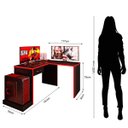 Ver imagem 4 de Mesa Gamer com Extensor em L e 1 Gaveta Drx-9000 Preto/vermelho