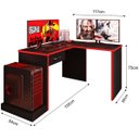 Ver imagem 3 de Mesa Gamer com Extensor em L e 1 Gaveta Drx-9000 Preto/vermelho