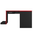 Ver imagem 2 de Mesa Gamer com Extensor em L e 1 Gaveta Drx-9000 Preto/vermelho