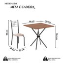 Ver imagem 5 de Conjunto de Mesa Tubular 70cm x 70cm Tampo em MDF com 4 Cadeiras Dany Prata/Botanic Bege/Mart