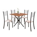 Ver imagem 2 de Conjunto de Mesa Tubular 70cm x 70cm Tampo em MDF com 4 Cadeiras Dany Prata/Botanic Bege/Mart