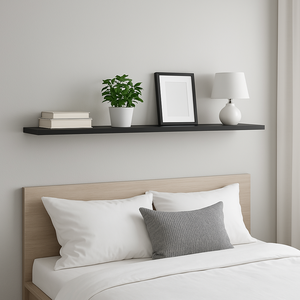 1 Prateleira Mdf Preto Tx 90x20 com Suporte Invisível