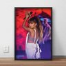 Quadro Decorativo Ariana Grande Com Moldura e Vidro Antirreflexo - Preto - A3 - 1