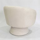 Ver mais imagens de Poltrona Decorativa Giratória com Puff Liz Bouclé Off White - Nexta Casa