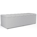 Ver imagem 1 de Calçadeira Recamier Baú para Cama de Casal Dália 140x50 Cm W01 Linho Cinza - Lyam Decor