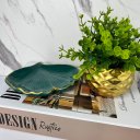 Ver imagem 4 de Kit decoração livro Design + vaso dourado + porta joia