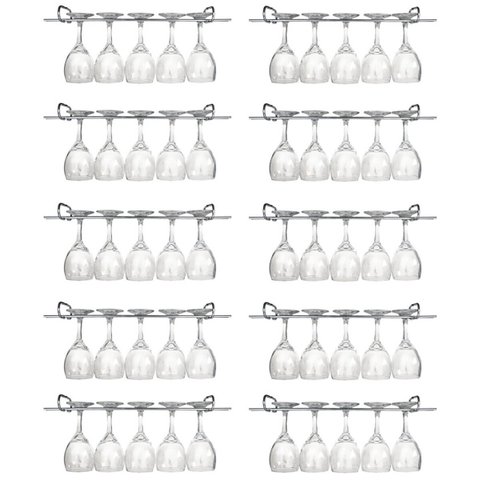 10 Suportes Organizador De Armário Porta Taças Cromado 35cm