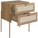 Ver imagem 4 de Cabeceira Solteiro 90cm e 1 Mesa Lateral 2 Gavetas Industrial Indy A03 Hanover - Lyam Decor