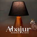 Ver imagem 2 de Kit 2 Abajur Luminaria de Mesa Cone Cobre Alumínio com Cupula Tecido Algodão