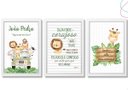 Ver imagem 4 de 3 Quadros Decorativos Safari Baby Aquarela com Moldura:pinus