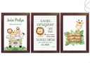 Ver imagem 3 de 3 Quadros Decorativos Safari Baby Aquarela com Moldura:pinus