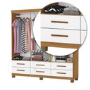 Ver imagem 6 de Guarda-Roupa 6 Portas 6 Gavetas com Pés Denver Branco/Cinamomo
