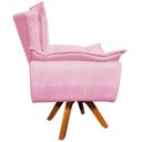Ver imagem 7 de Kit 2 Poltronas Decorativas Base Giratória em Madeira Charger Suede Rosa - Gran Belo