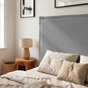 Ver imagem 3 de Cabeceira para Cama Box Queen Size Virella 160cm Moderna com Frame Bouclê Cinza - Desk Design