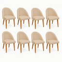Ver imagem 2 de Kit 8 Cadeiras Lua Estofada Moderna Sala de Jantar Suede Bege
