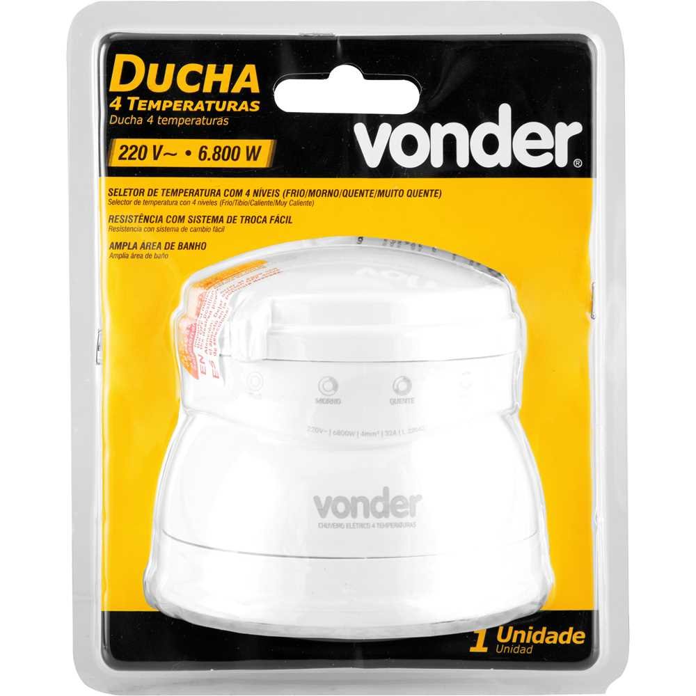 Ducha 4 Temperaturas 6800W 220V Branca VONDER - 5