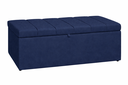 Ver imagem 2 de Recamier Calçadeira Baú Carla para Quarto Cama Casal 140 Cm Suede Azul Marinho do Lar Móveis e Decor