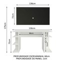 Ver imagem 3 de Mesa para Computador Gamer Madesa 9409 e Painel para Tv até 50 Polegadas - Branco/preto