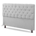 Ver imagem 1 de Cabeceira Cama Box Casal Queen Size Lylla 160cm Capitonê com Frame Sintético Branco - Desk Design
