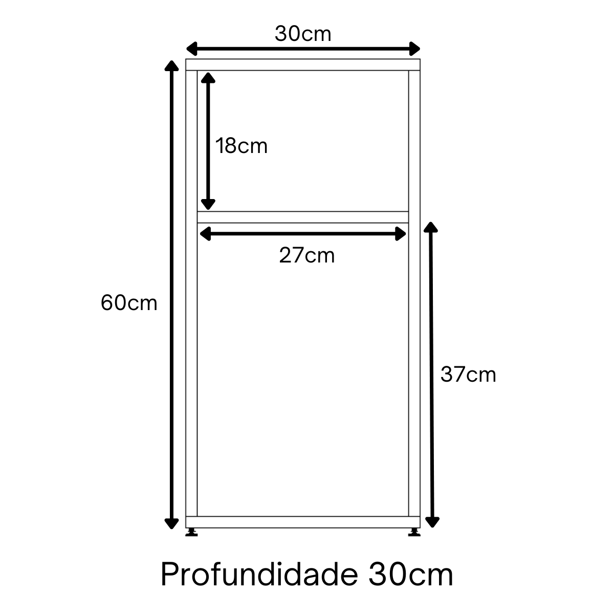 Mesa de Cabeceira Pequena 2 Nichos em Mdf Plancasa:louro Freijó - 5