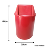 Lixeira para Banheiro 14 Litros Lixeira para Cozinha com Tampa Basculante:vermelho - 2
