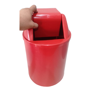 Lixeira para Banheiro 14 Litros Lixeira para Cozinha com Tampa Basculante:vermelho
