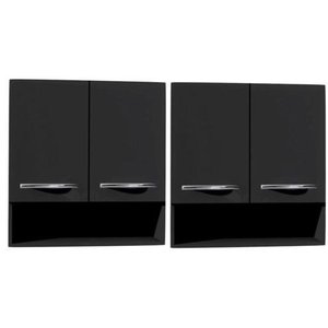 Armário Balcão Multiuso 4 Portas Cozinha Lavanderia Branco ClickForte Armário Multiuso Preto