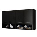 Ver imagem 3 de Armário Balcão Multiuso 4 Portas Cozinha Lavanderia Branco ClickForte Armário Multiuso Preto