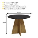 Ver imagem 3 de Mesa de Jantar Redonda 103cm Multimóveis CR50047 Carvalho/Preta