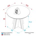 Ver imagem 4 de Mesa de Jantar Redonda 103cm Multimóveis CR50047 Carvalho/Preta