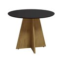 Ver imagem 2 de Mesa de Jantar Redonda 103cm Multimóveis CR50047 Carvalho/Preta