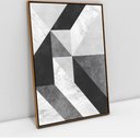 Ver imagem 1 de Quadro Decorativo em Canvas Geométrico Mosaico Moderno TaColado Moldura Flutuante 4,5cm Freijó 120 x