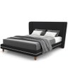 Cabeceira Casal Nilo 195cm com Cama Pés Madeira Suném P05 Veludo Preto - Lyam Decor - 9