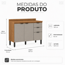 Ver imagem 3 de Balcão Firenze – 3 Portas/2 Gavetas – 120cm