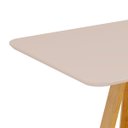 Ver imagem 3 de Conjunto Sala de Jantar 4 Cadeiras Tampo de Vidro Dj Móveis Kiara Cedro Yasmin Linho Neve