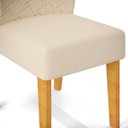 Ver imagem 7 de Conjunto Sala de Jantar 4 Cadeiras Tampo de Vidro Dj Móveis Kiara Cedro Yasmin Linho Neve