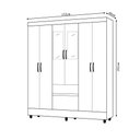 Ver imagem 3 de Guarda Roupa Casal Abruzzo 6 Portas de Bater 2 com Espelhos e 2 Gavetas Nature G98 - Gran Belo