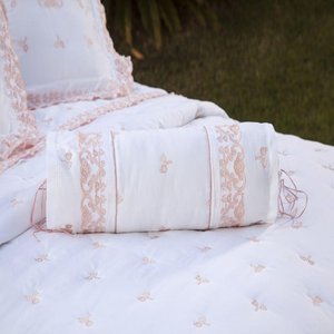 Rolo Decorativo Bordado 600 Fios Rivieri Branco 2pçs