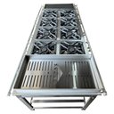 Ver imagem 3 de Fogão Industrial de Centro 8 Bocas Duplas Cefaz Linha Gold Inox 430 Baixa Pressão com Chapa e
