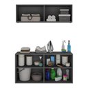 Ver imagem 4 de Conjunto Lavanderia Suspenso Multiuso Armário Aéreo e Balcão 4 Portas Multimóveis Mp5052 Grafite