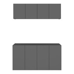 Conjunto Lavanderia Suspenso Multiuso Armário Aéreo e Balcão 4 Portas Multimóveis Mp5052 Grafite - 5