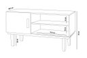 Ver imagem 4 de Rack Denver C/ Prateleira e Nicho:off-white/canela