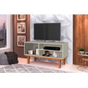 Ver imagem 1 de Rack Denver C/ Prateleira e Nicho:off-white/canela