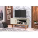 Ver imagem 2 de Rack Denver C/ Prateleira e Nicho:off-white/canela