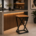 Ver imagem 3 de Banqueta 70 cm Bancada Industrial Cozinha Balcão Moderno Metal Couro Sintético
